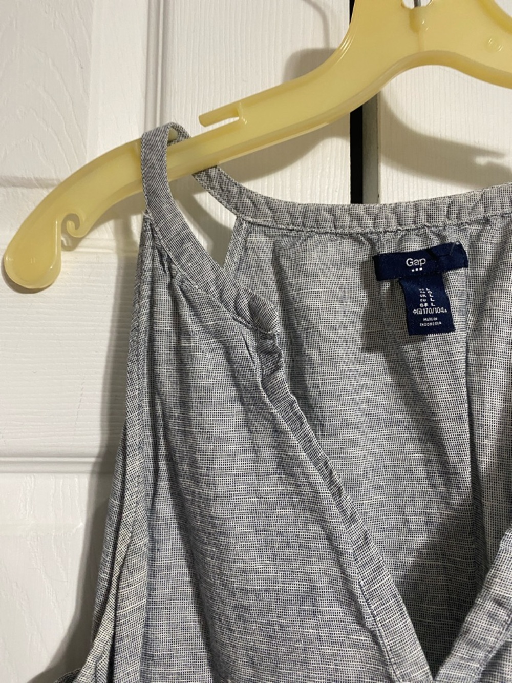 GAP gray linen cotton tank top shirt size LARGE - Picture 3 of 9